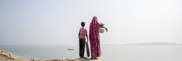 Woman fetching water